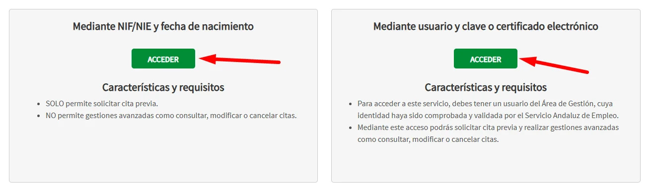 Acceder a las citas del SAE